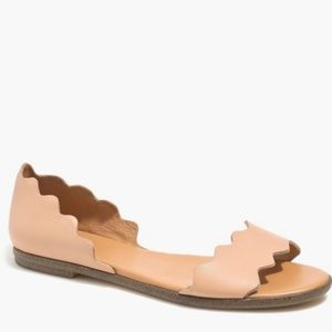 J crew leather scalloped peep toe 7